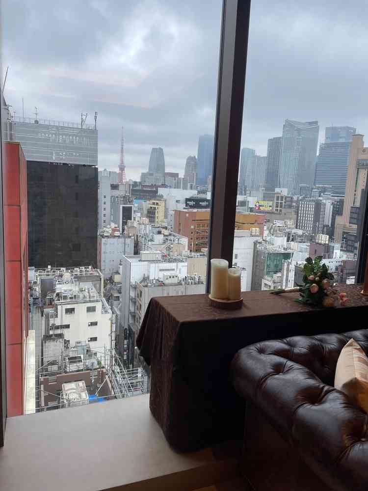 東京タワーを一望出来る待合スペース