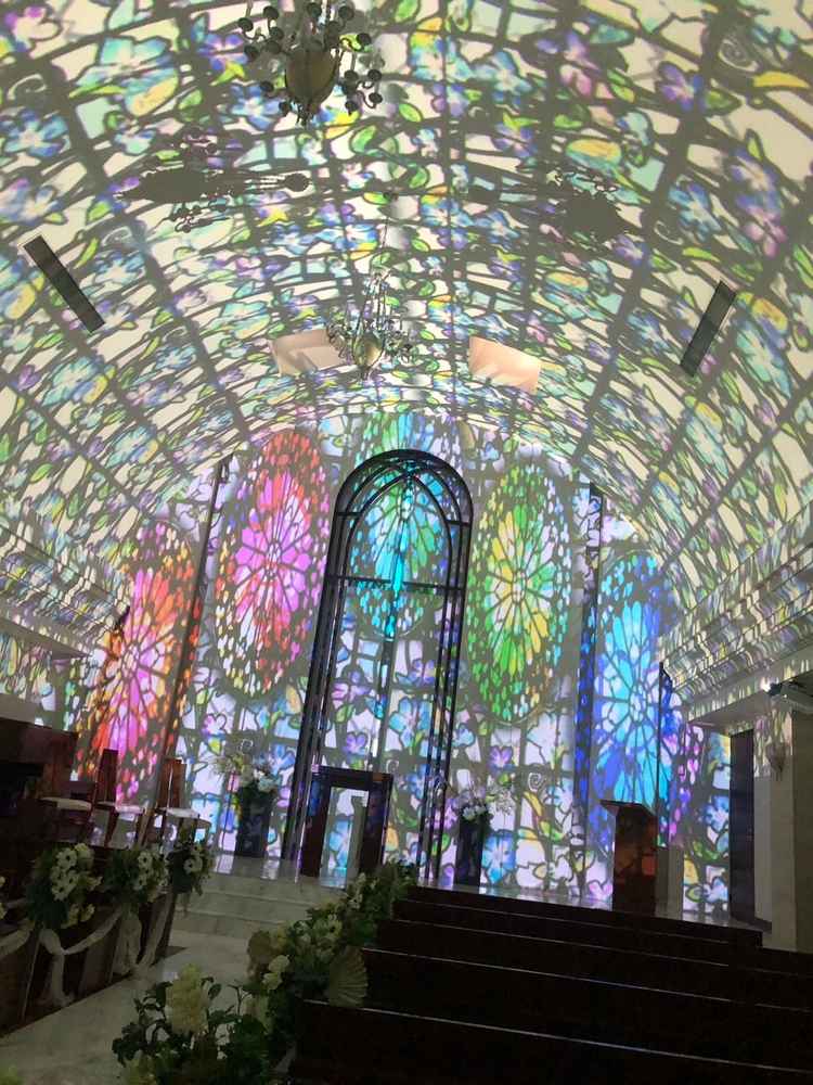 挙式会場のプロジェクションマッピングの迫力がすごかったです。