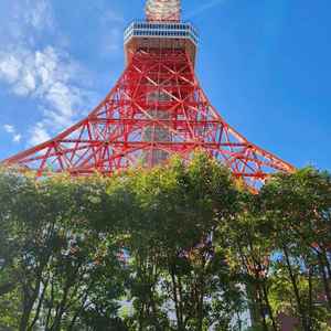 式場に到着してすぐに、入口近くの東京タワーが間近に見える所に連れてってもらいました。