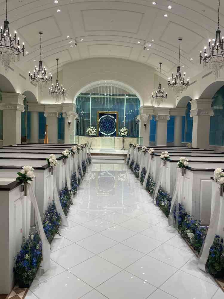 チャペル。バージンロードが長かったです。