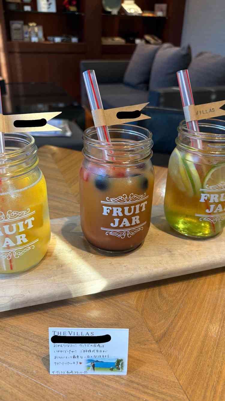 実際に使用されるウェルカムスペース用のドリンクです。当日は飲むことができないため試飲ができ、よかった