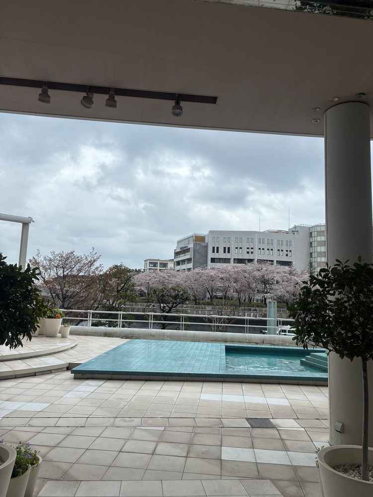 チャペル後のフラワーシャワーや全体写真撮影の場所。雨天時でも使用できるよう屋根もありました。