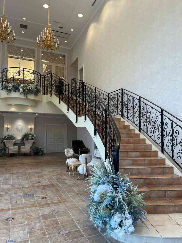 階段のある披露宴会場。リニューアルしたそうです。