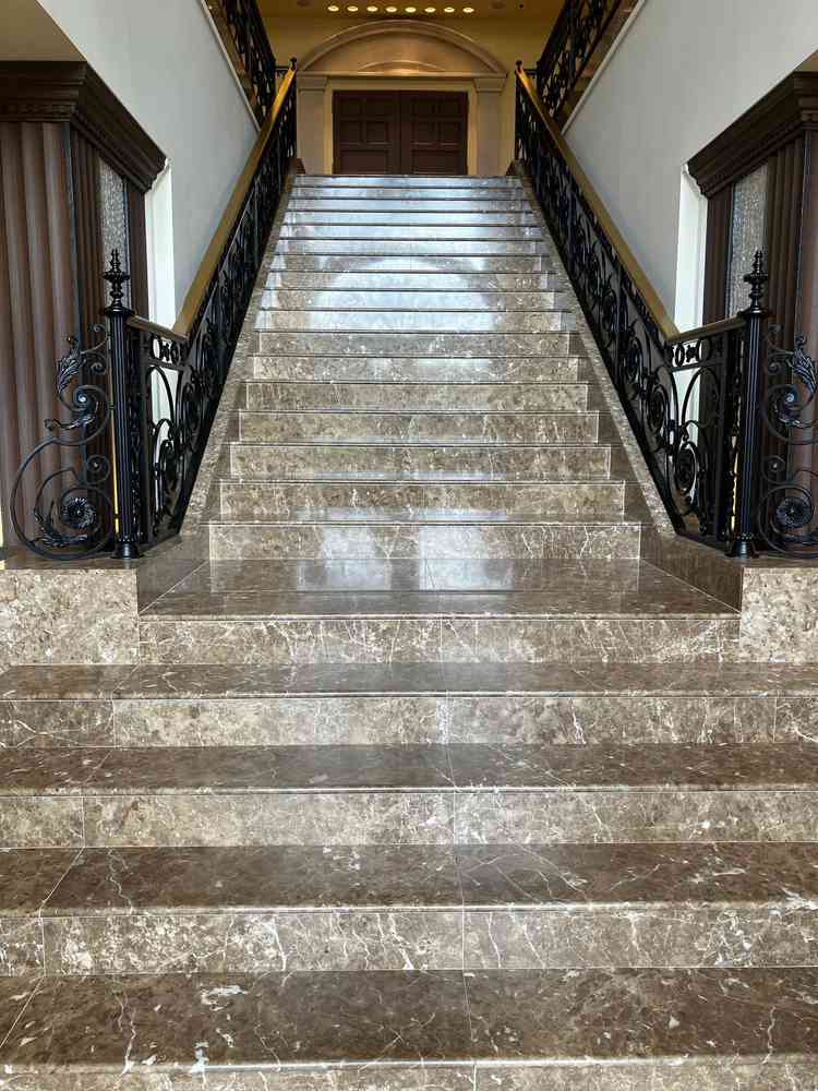 大階段の写真です。日当たりが良く明るい雰囲気が印象的でした。