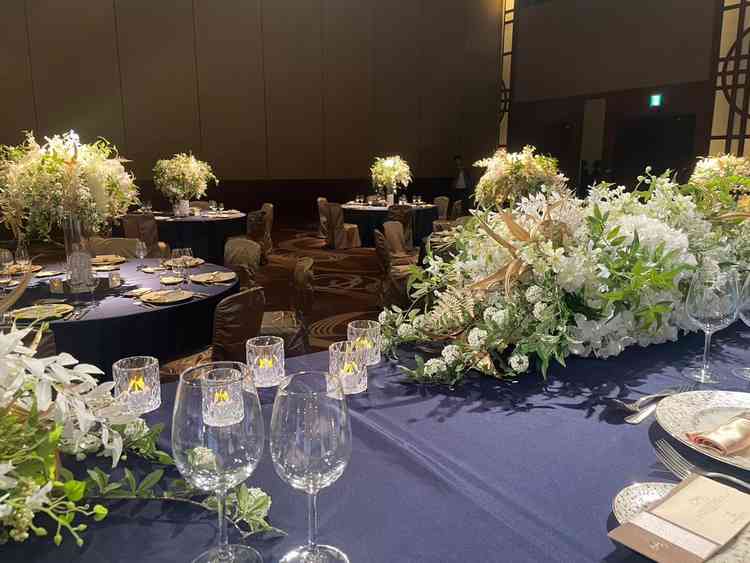 披露宴会場。インターコンチネンタルらしい高級感のある作りで、特別な空間であることを感じさせられた。