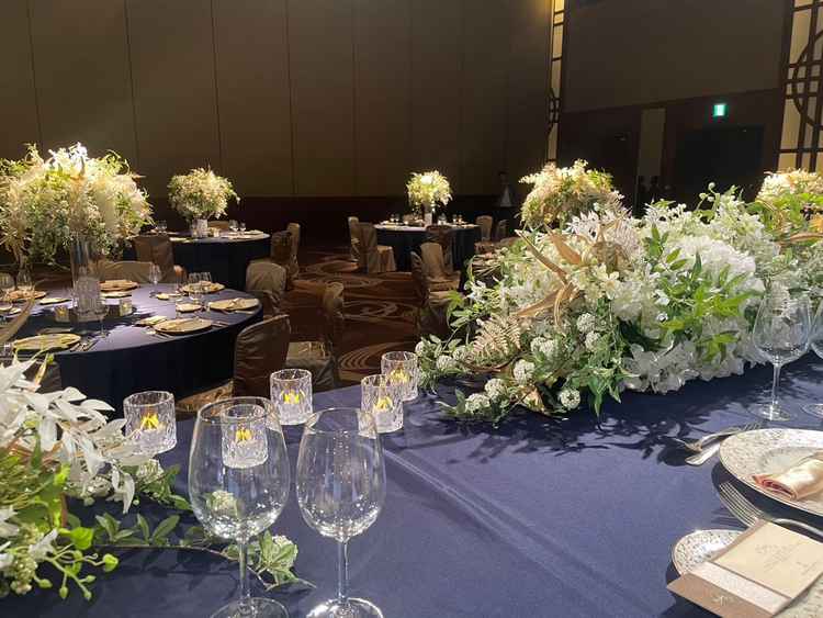 披露宴会場。インターコンチネンタルらしい高級感のある作りで、特別な空間であることを感じさせられた。