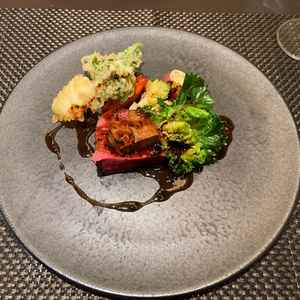 試食のお料理です。フィレのお肉が柔らかくて美味しかったです。