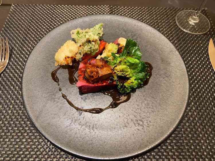 試食のお料理です。フィレのお肉が柔らかくて美味しかったです。