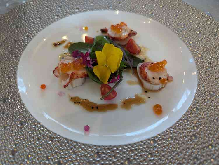 魚料理。彩りも華やかですごく美味しかったです