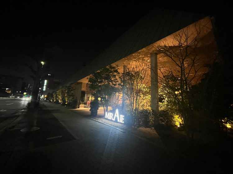 外観は夜でも雰囲気があって良かった。