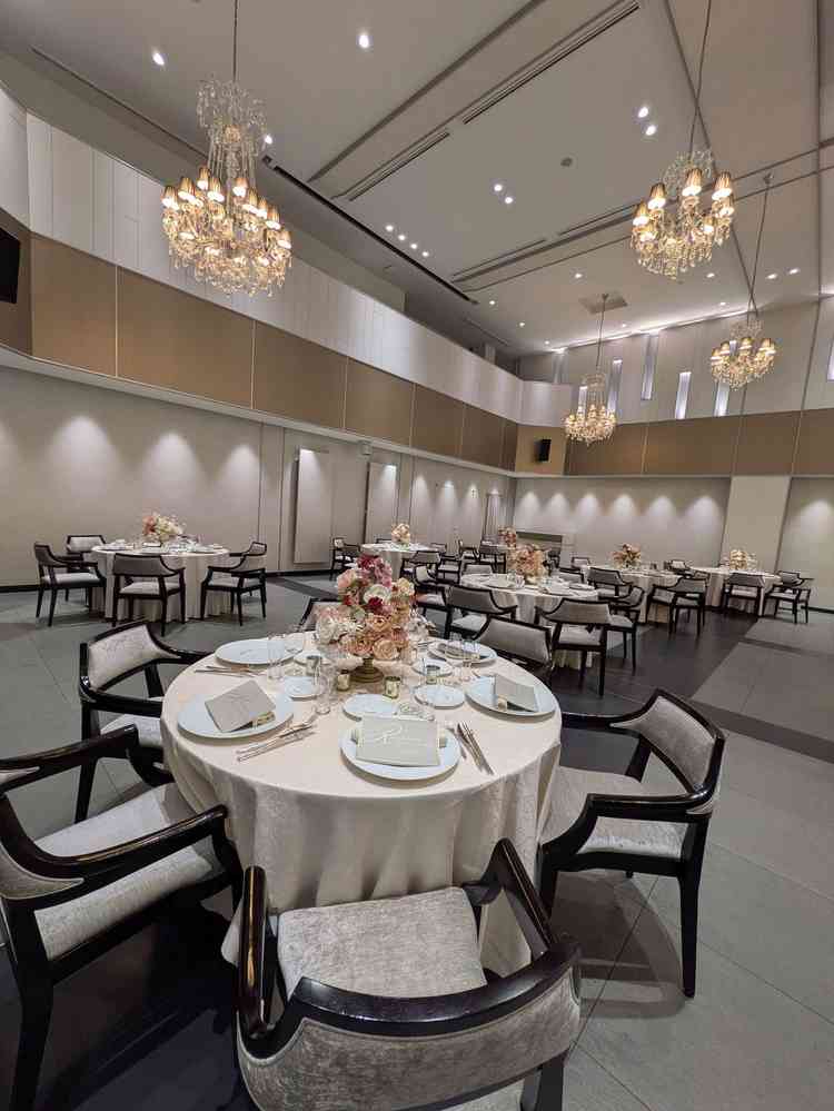 披露宴会場。4つの会場から好みのタイプを選択できました。