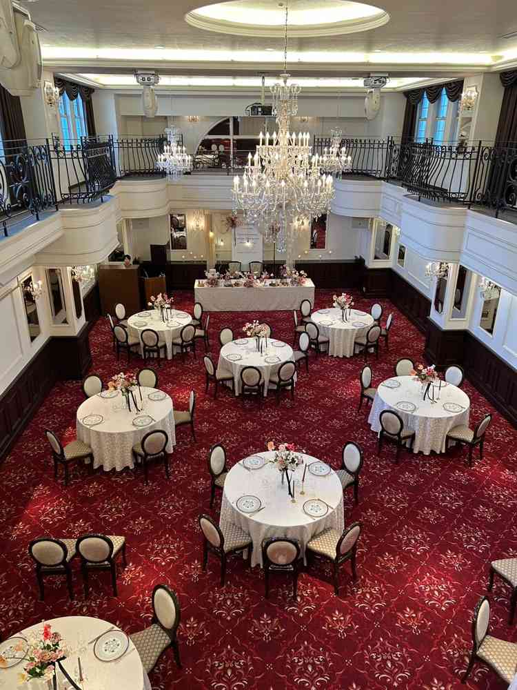 披露宴会場を上から見た景色。