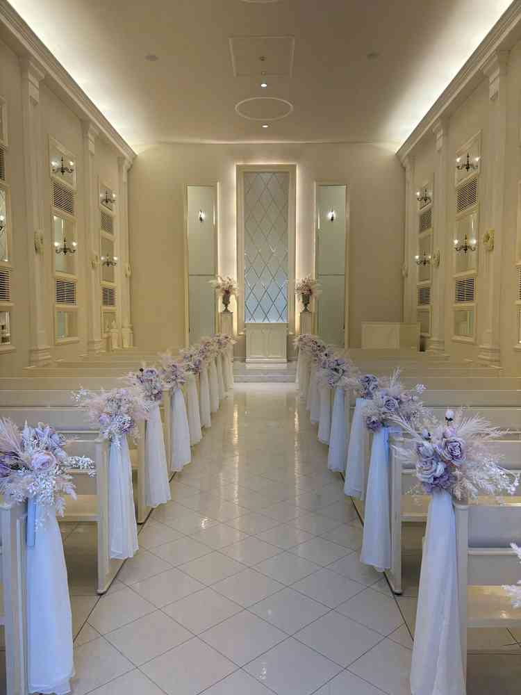 <ホワイトハウスのチャペル>白を基調とした空間でとても可愛いチャペルでした。