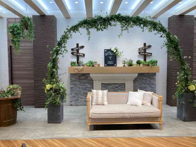 披露宴会場内にも、フォトスポットがあった。