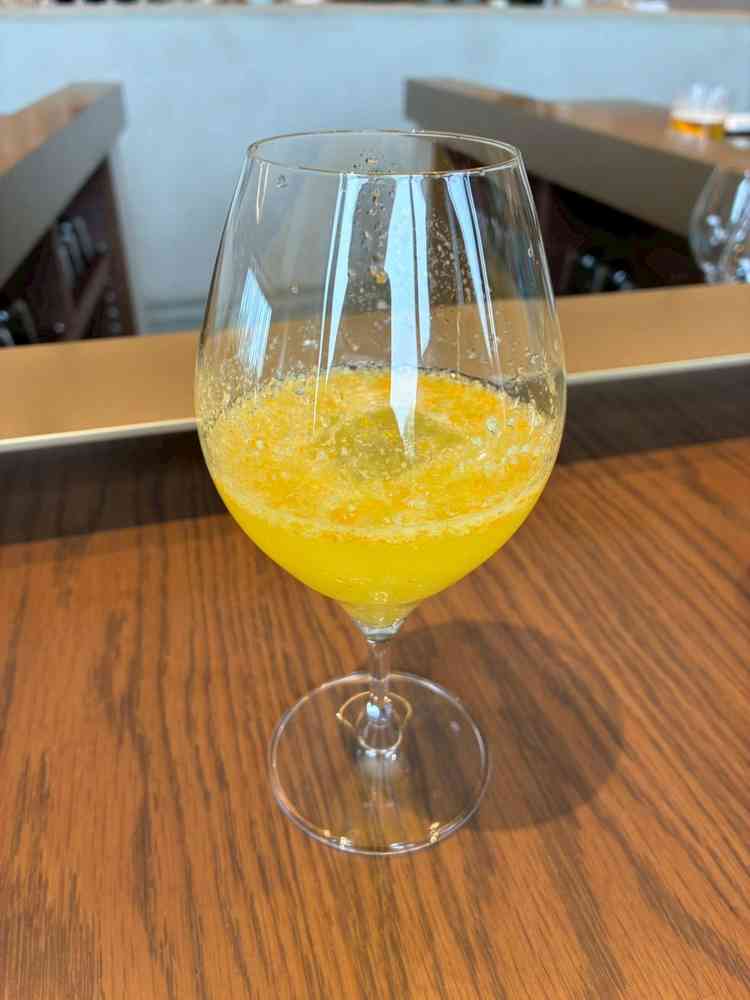 きんかんジントニック。アルコールとノンアルコール両方試飲させていただきました。