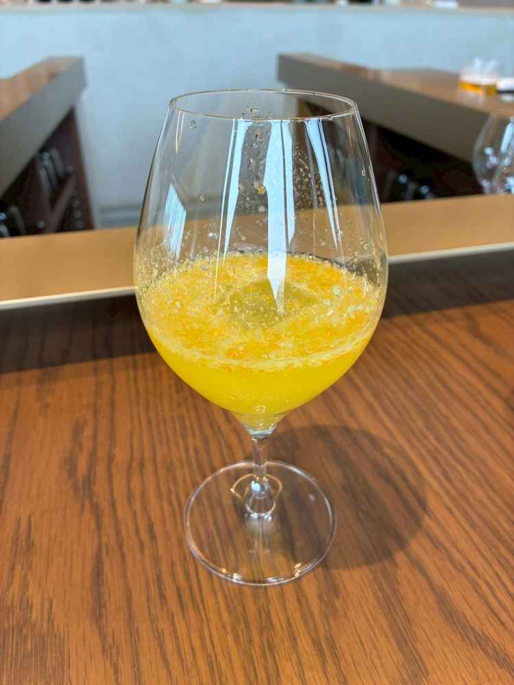 きんかんジントニック。アルコールとノンアルコール両方試飲させていただきました。