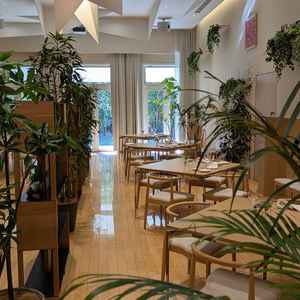 ボンクラージュ側披露宴会場です。〜50人くらいで、パーテーション等は自由に移動できるとのこと。