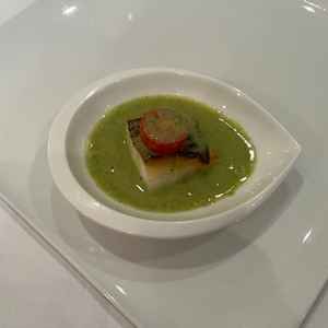 試食の1品。お料理はどれも美味しくアラカルト全て選べるのが強み。