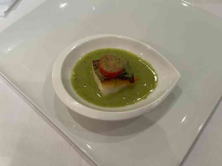 試食の1品。お料理はどれも美味しくアラカルト全て選べるのが強み。