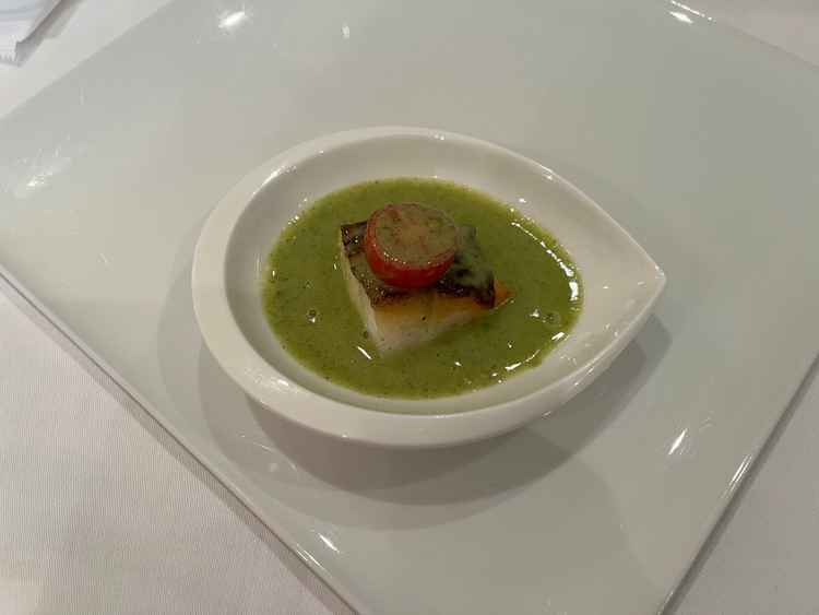 試食の1品。お料理はどれも美味しくアラカルト全て選べるのが強み。