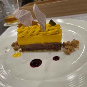 かぼちゃのデザート。食感の違い、季節に合っていてよかった。