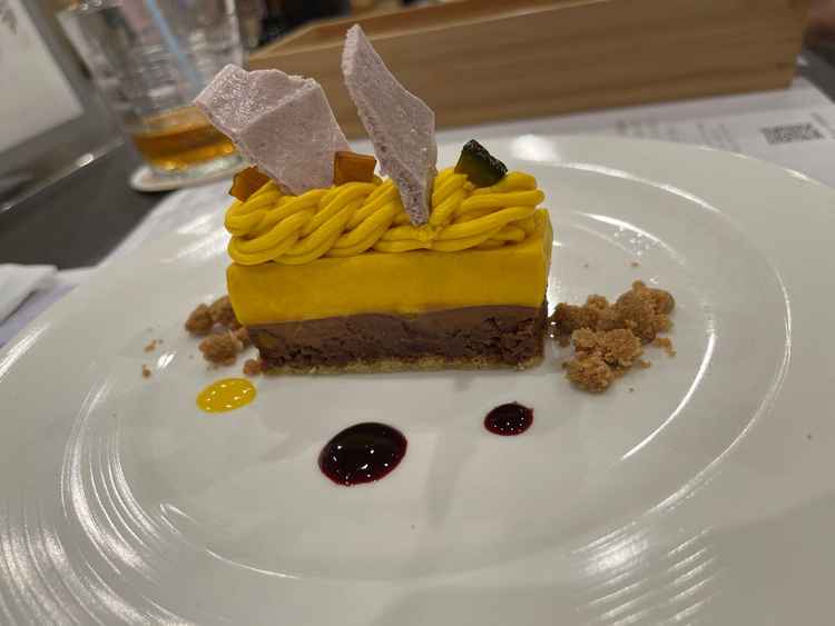 かぼちゃのデザート。食感の違い、季節に合っていてよかった。