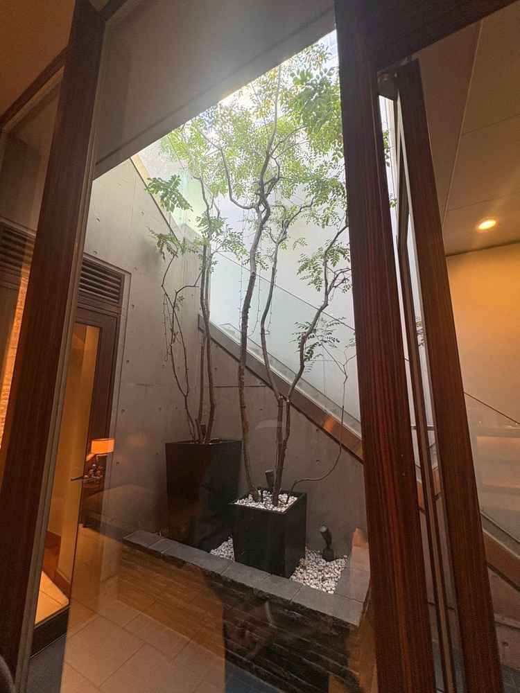 入り口から階段下に下ったところの写真。導線が分かりやすそうでゲストに優しいと思いました。