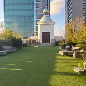 テラスの写真。開放感があり、緑もとても綺麗でした。