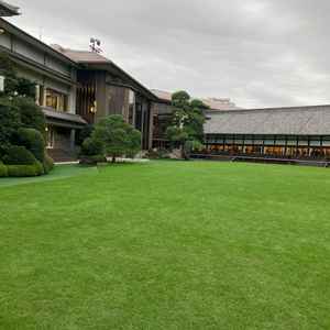 写真撮影も可能なお庭。かなり広く、電柱などが見えないつくりになっていました。