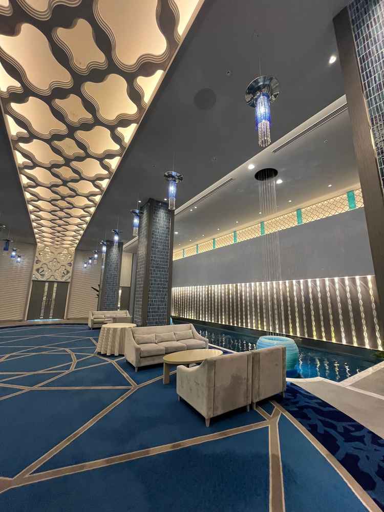 披露宴会場の待合室にも海をイメージしたデザインがたくさんあり素敵でした。