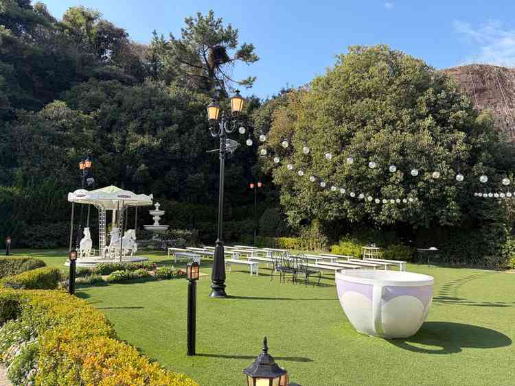 可愛らしいテイストのノースガーデンのお庭。