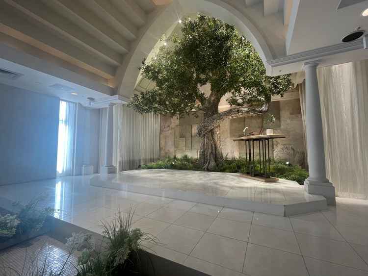 センターの大きな木から幻想的な雰囲気を感じられました。