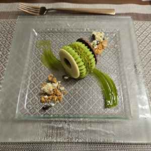 こだわりの抹茶デザート。食べずらさはあるものの、とても美味しい。