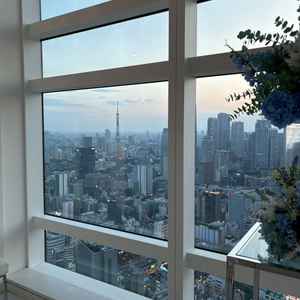 挙式会場から見える東京タワーです。素晴らしい景色でした。