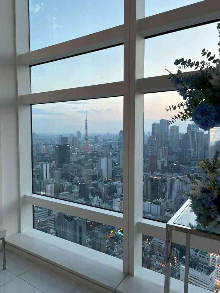 挙式会場から見える東京タワーです。素晴らしい景色でした。