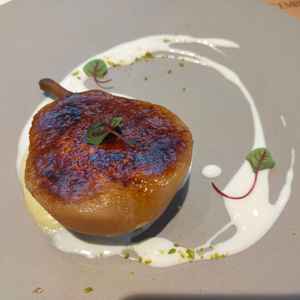 試食した洋梨のデザートがとても美味しかった。