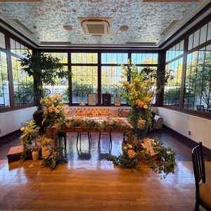 2階にある披露宴会場もテラスがあり、そこに出ることができる