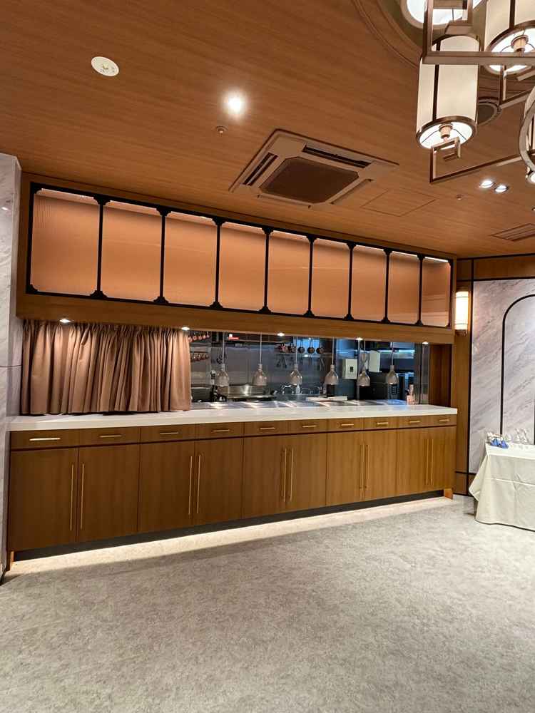 披露宴会場のオープンキッチン。