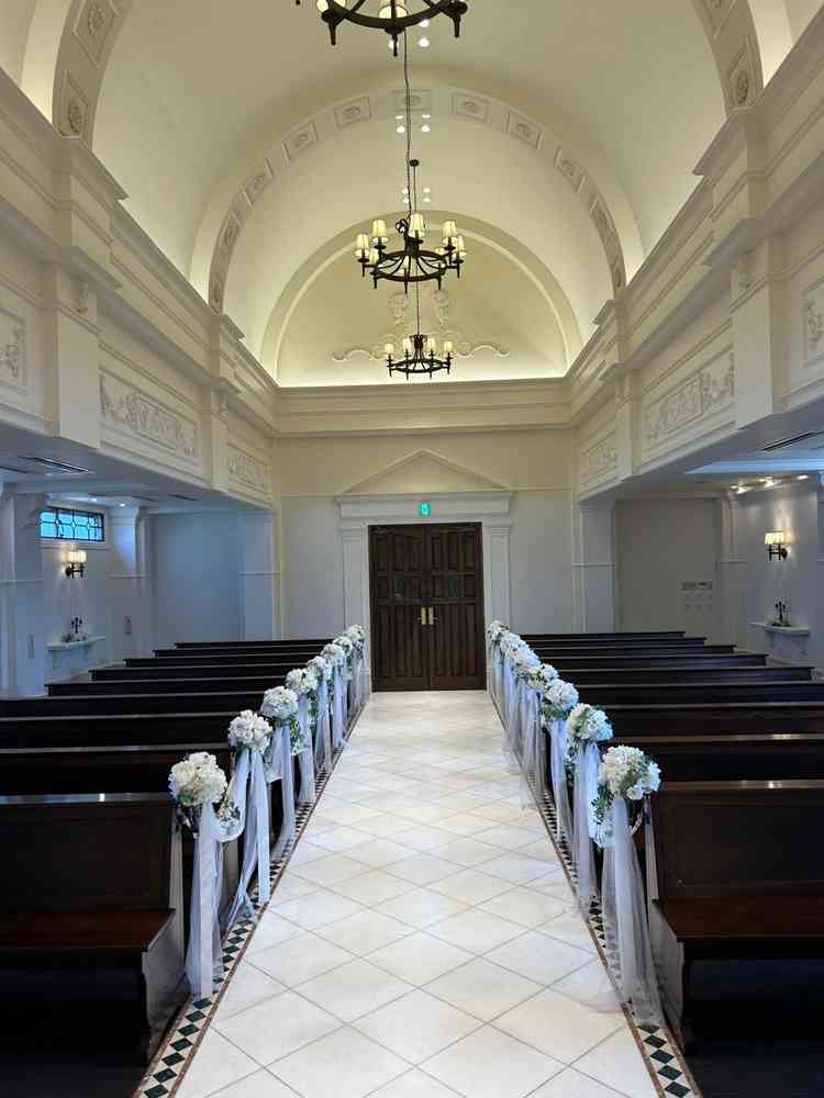 チャペルの模擬挙式の時に撮影した写真。