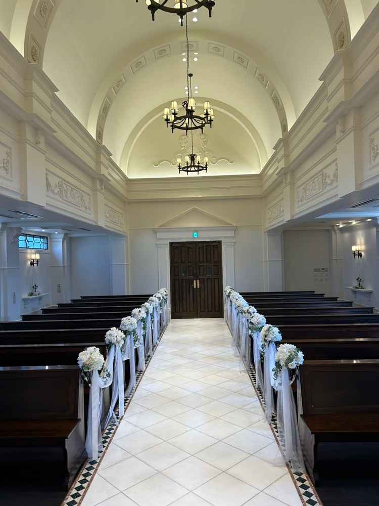 チャペルの模擬挙式の時に撮影した写真。