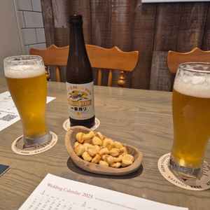商談でビールを提供してくださいました