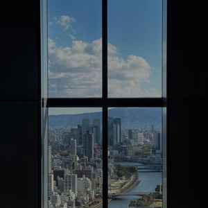 結婚式と同じフロアに展望テラスがあり、大阪を一望できました！