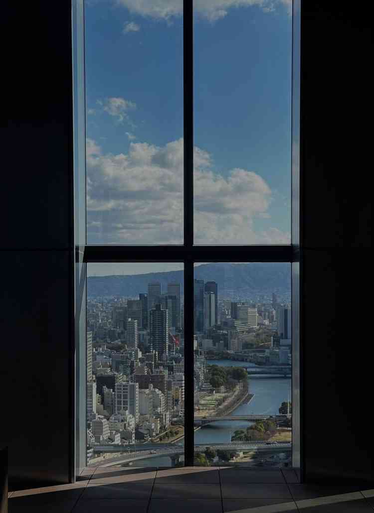 結婚式と同じフロアに展望テラスがあり、大阪を一望できました！