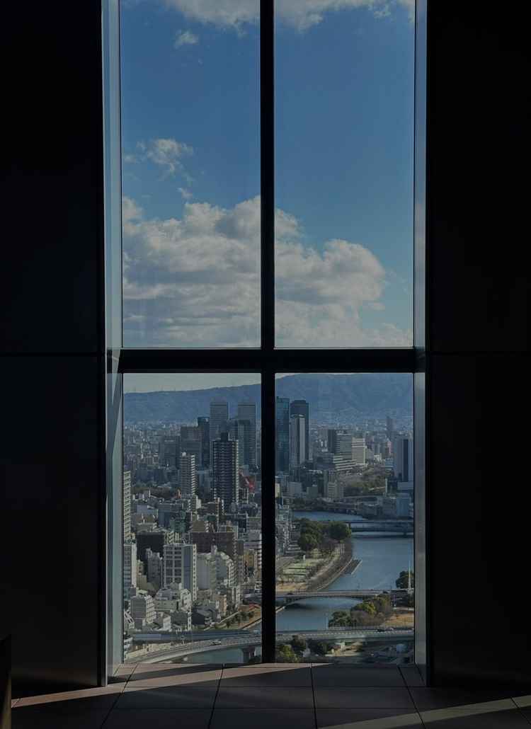 結婚式と同じフロアに展望テラスがあり、大阪を一望できました！