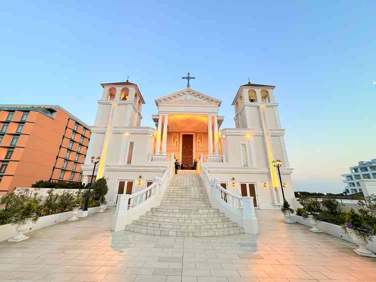 チャペルを出て大階段を降りた場所