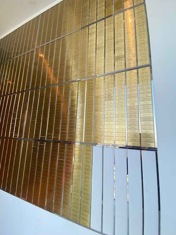 歴代の結婚式を挙げた方達のネームプレート