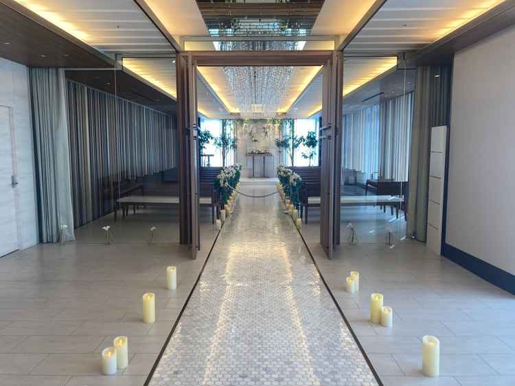 式場を引いてみた写真。眺めが良く、透明感がある。