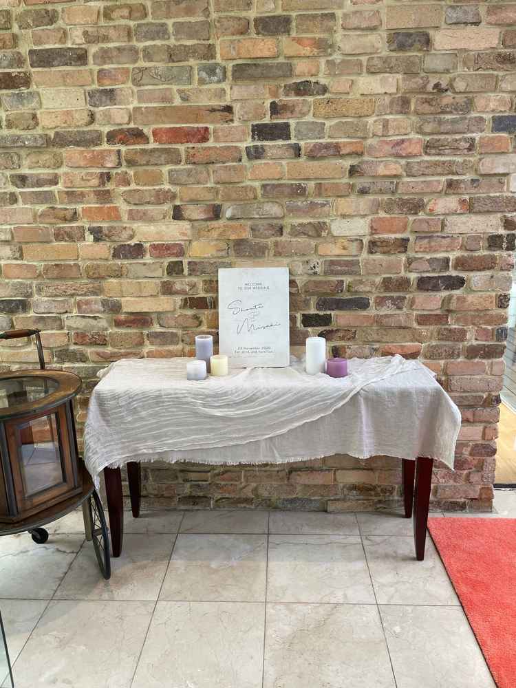 ウェルカムボートを置くところでゲストからも見やすい位置にありました。