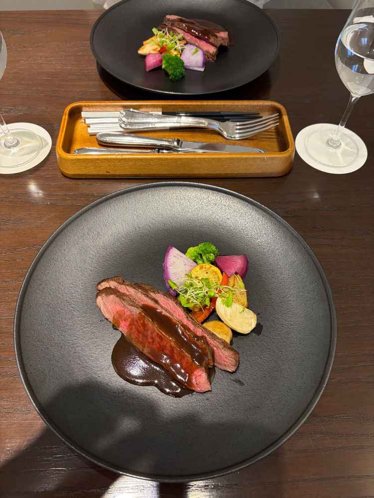 試食会のメイン料理。国産牛でほどよい食べ応えがあり美味しかった。