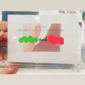ウェルカムプレート。2人の名前を書いて用意してくれていました。